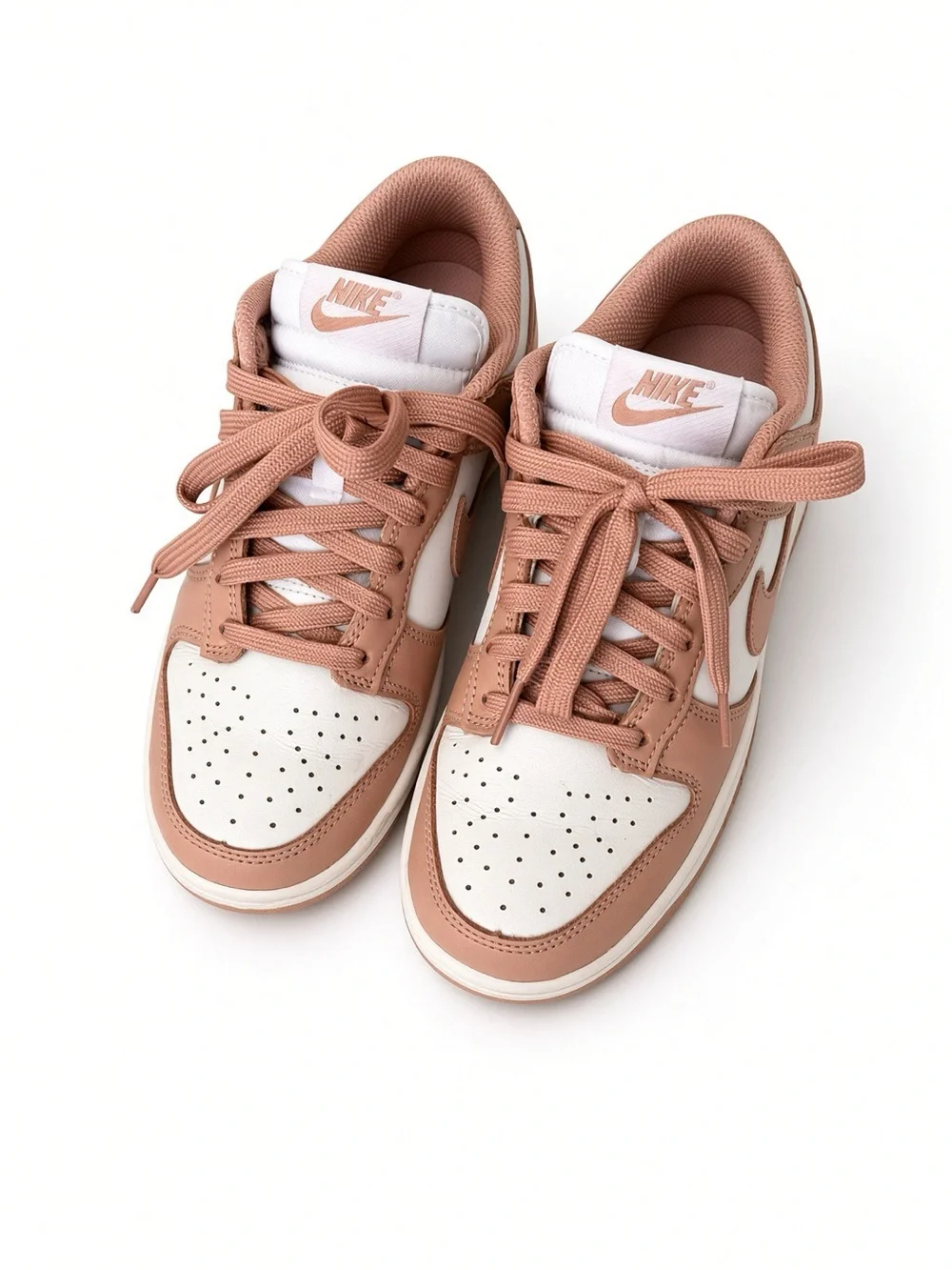 Nike Women's Low-Top Sneakers in Dusty Rose and White